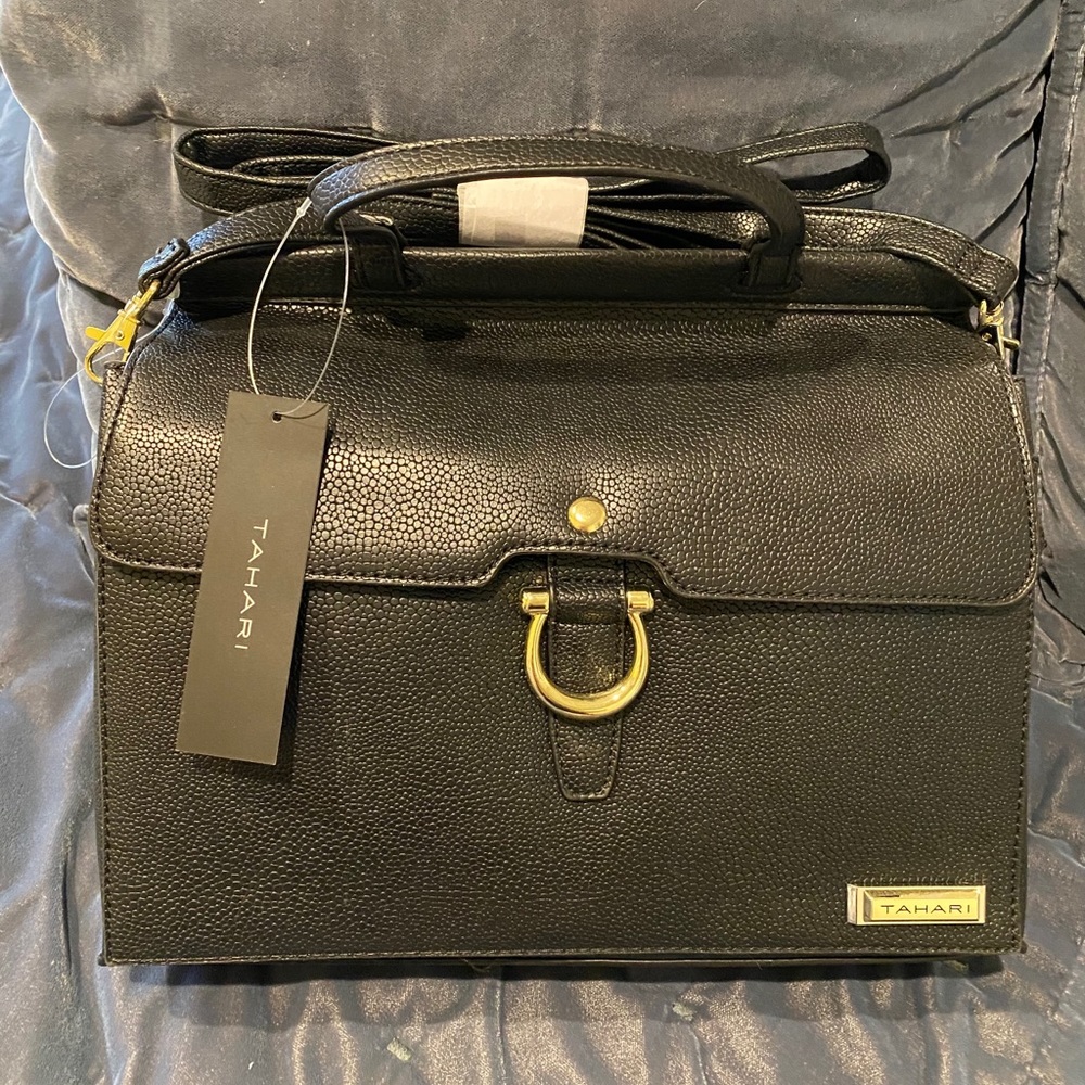 NWT Tahiti Flap Satchel Glamper Black